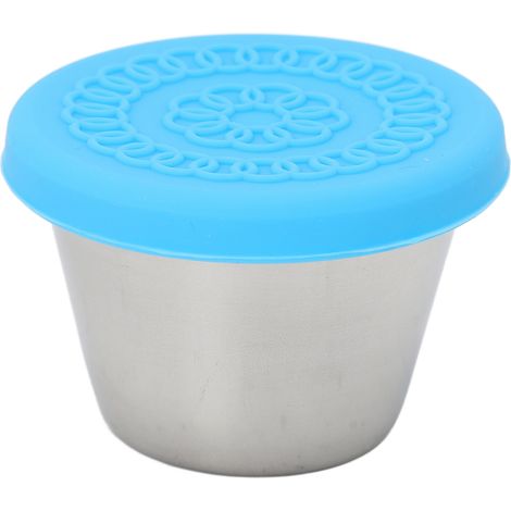 Petit Récipient en Acier Inoxydable 70ml Anti-Fuite, Lavable au Lave-Vaisselle, avec Couvercle Bleu pour Huiles Essentielles (1/5)