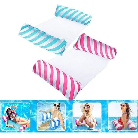 2Pcs Multi Usage Flottantes Hamac,Hamac d'eau Pliable Flottant Hamac,4-en-1 Hamac Gonflable Piscine,Hamac Flottant Gonflable Piscine pour Adultes Summer Beach Hot Tub (1/4)