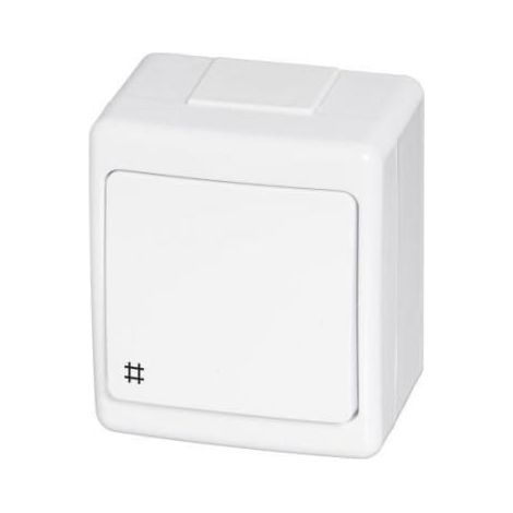 Einzelner hermetischer Beta-Schalter, Kreuz, weiß, IP44 /D.3110WK/