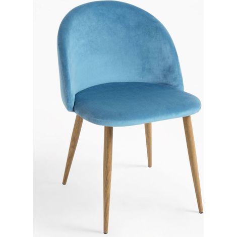 Sillas Comedor - Silla Vint Terciopelo - Verde azulado