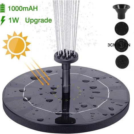 Fontaine solaire colorée 1W/2,5W (1W, 13cm, sans lumière) pour jardin, piscine ou bassin. Pompe à eau solaire flottante pour la décoration extérieure. (1/5)