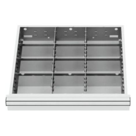 STIER Schubladeneinteilung Metalleinteilung BLH 100/125 mm Innenmaß 500x450 mm 12 Fächer 6 x TW 175