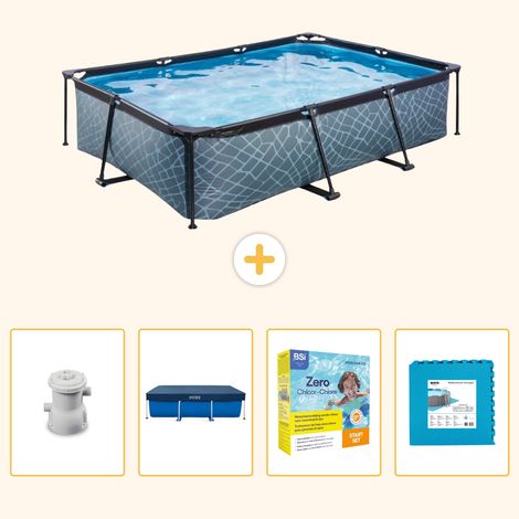 Exit-toys Piscine Exit Rectangulaire - Effet Pierre - 300x200x65 cm - 5-pièces  S276 (1/5)