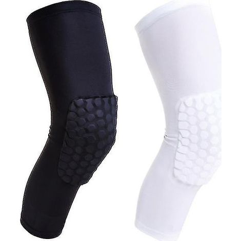 Genouillères de basketball antidérapantes alvéolées unisexes, lot de 2, noires, taille S. (1/3)