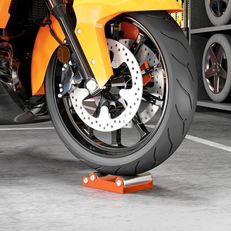 Support de rouleaux conçu pour moto pour le nettoyage des pneus et la lubrification des chaînes  220 kg et largeur des pneus 180 mm