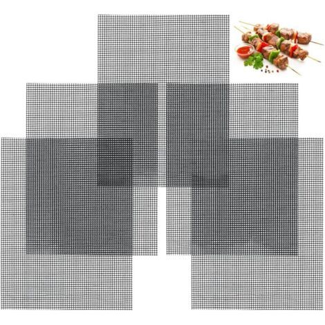 Tapis de Grill Réutilisable Antiadhésif – Lot de 5, Idéal pour Barbecue au Gaz, Cuisson et Baking (40 x 30 cm), Sans PTFE, Sans BPA, Conforme aux Normes Européennes (1/5)