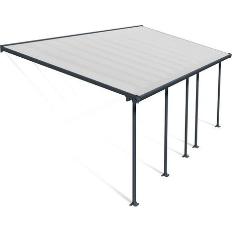 Canopia Feria Pergola Addossata in Alluminio 3X7.3 m Grigio