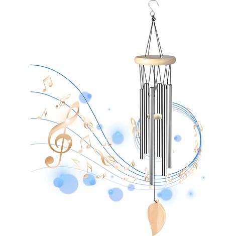 Carillons Éoliens Décoratifs D'extérieur, Métal Carillon à Vent Cloches à Vent Sonnette à Vent Suspendu, Carillon Bells en Plein Air avec 6 Tube en Aluminium pour Décor de Jardin Balcon Patio Maison (1/5)