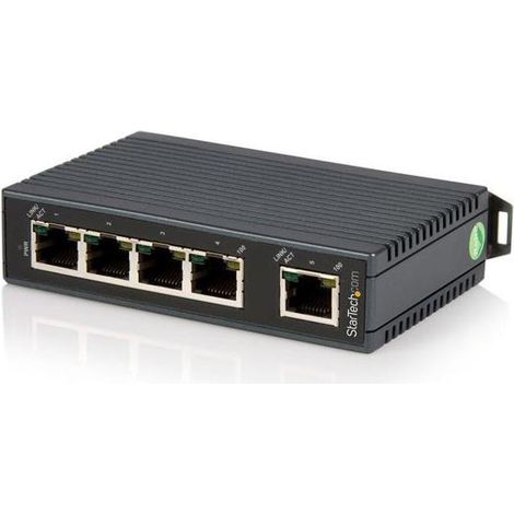 StarTech.com Switch Ethernet industriel non géré à 5 ports - Commutateur réseau 10/100 a montage sur rail DIN - Non-géré - Fast Ethernet (10/100) - Full duplex - Grille de montage (IES5102)