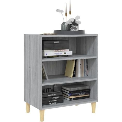 Buffet de Cuisine Bas 57x35x70 cm - Meuble Rangement Style Industriel en Bois d'Ingénierie, Finition Gris Sonoma, Idéal pour Salon et Entrée (1/5)