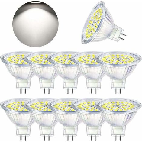 Ampoule LED MR16, faible consommation d'énergie, spot LED GU5.3 12V 5W, 450 lumens, blanc lumière du jour 6500K, non dimmable, remplace une ampoule halogène 50W, longue durée de vie (1/5)
