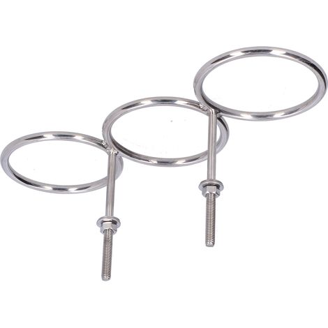 Porte-gobelet 3 anneaux en acier inoxydable 316 pour rangement bouteilles boisson bateau yacht camion camping-car (1/5)
