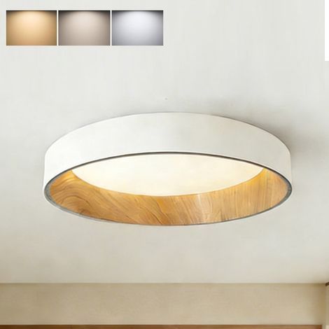 Runde LED-Deckenleuchte (40 cm Durchmesser) mit 3 Farbtemperaturen (3000 K Warmweiß/4000 K/6000 K) – Deckenbeleuchtung für Schlafzimmer, Wohnzimmer, Flur und Balkon (1/5)