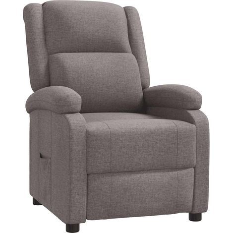 Sillón reclinable de tela gris taupe vidaXL (1/5)