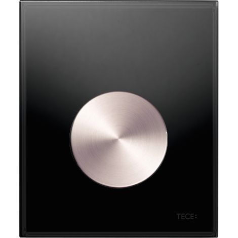 TECE TECEloop Placa de accionamiento para urinario con cartucho Vidrio negro, Botón óptica de acero inoxidable cepillado (con Anti-Fingerprint), 9242663