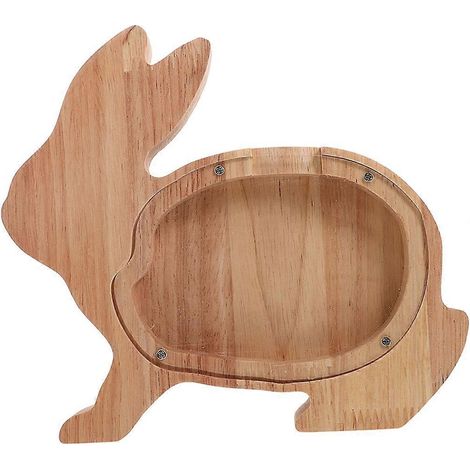 Tirelire en bois en forme de cochon ou de lapin - Cadeau d'anniversaire pour enfant (1/3)