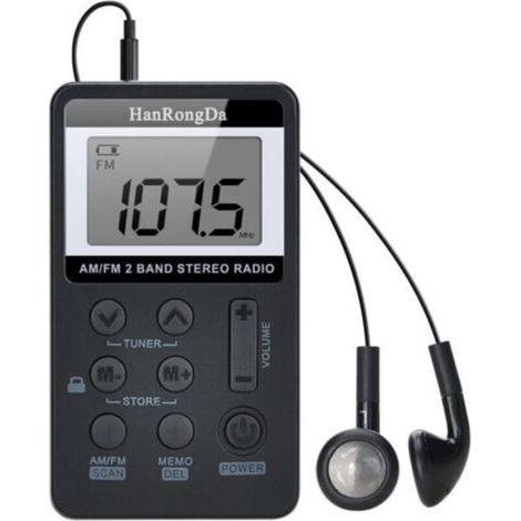 CCYKXA Radio de Poche Portable Mini Récepteur AM FM Personnel avec Batterie Rechargeable et Écouteurs, Convient pour la Course à Pied, la randonnée, Le Camping, Les Voyages