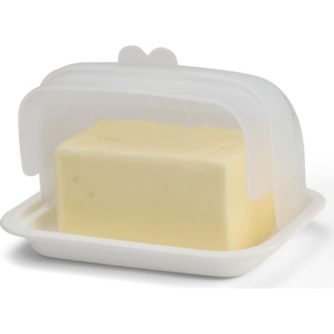 Burriera con coperchio in plastica per cucina bianco (1/5)