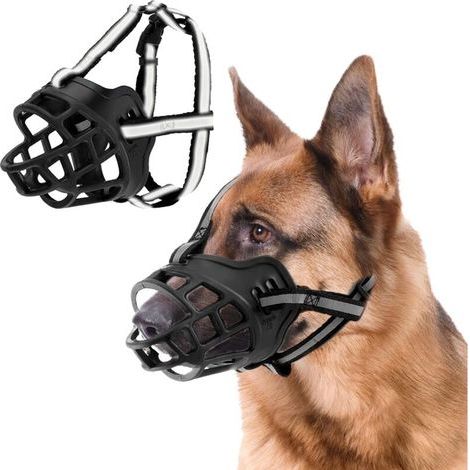Muselière pour Chien, Museau de Chien avec Bandeau Respirant en Maille et Nylon Résistant,Mieux prévenir Les morsures, mâcher et aboyer Museau,pour Petits,Moyens Et Grands Chiens (L)..