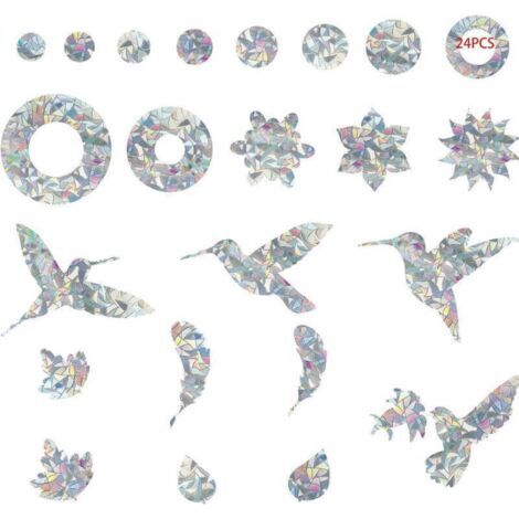 Anti-Collision Fenêtre Sticker 24 pièces Translucide Matte (1/4)