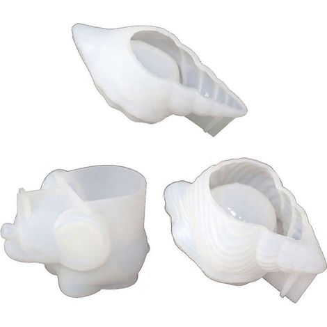 3x Silikonform in Form einer Muschel oder eines Elefanten, ideal als Make-up-Eierständer oder Harzform