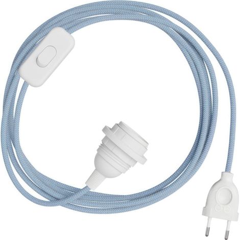 Creative Cables - Kit de câblage pour abat-jour SnakeBis en zigzag avec douille et câble textile en zigzag (1/3)