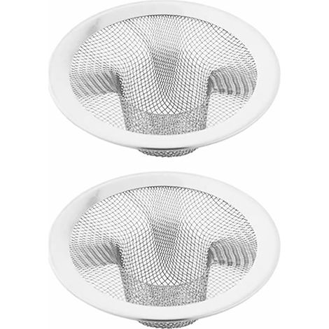 Lot de 2 filtres d'évier en acier inoxydable pour cuisine, salle de bain, baignoire, douche, 7 cm (milieu)