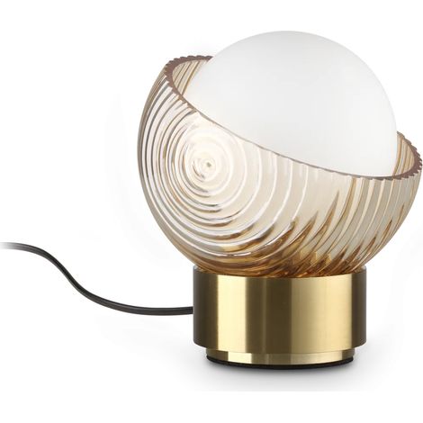 Ideal Lux lampada da tavolo Bloom 1 luce G9 ottone vetro alluminio (1/2)