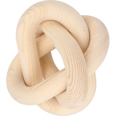 Chaîne décorative en bois à 3 maillons, idéale pour la maison, le salon ou un café. Couleur bois naturel. (1/5)
