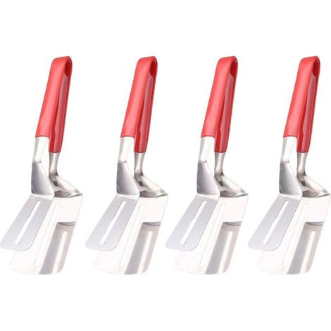Ensemble de 4 pinces à steak en acier inoxydable, spatule à frire, outils de cuisine multifonctionnels (1/5)