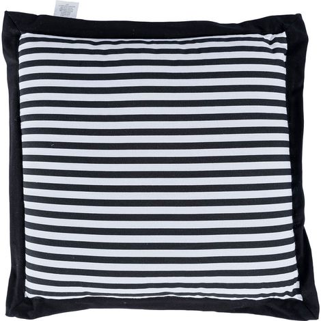 HOMESCAPES Stuhlkissen schwarzen Streifen 100% Baumwolle mit Polyester Füllung