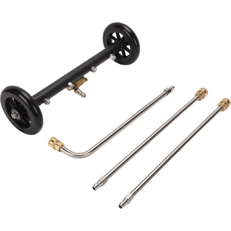 Fixation de nettoyeur haute pression pour train d'atterrissage de 16 pouces, avec connecteur rapide 1/4, balai à eau électrique 2 en 1, 4400 PSI, pour le nettoyage sous la voiture (1/5)