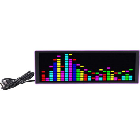 16x24 RGB-Musikspektrum-Display, 12 dynamische Modi, 7 Farbeffekte, Rhythmus-LED-Sensor, Umgebungsbeleuchtung, elektronische Uhr, Sprachaktivierung (1/5)