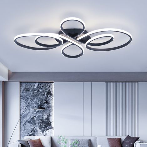 Plafonnier LED 82 W 80 cm, lustre LED créatif en forme d'anneau floral, plafonnier moderne, lumière blanche 6 000 K (1/5)