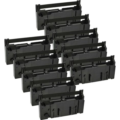 vhbw 10x Ribbon Cartridge compatible with Fujitsu General G 3220, General G 3200, General G 3210 Dot Matrix, Receipt Printer - Black Ink Ribbon