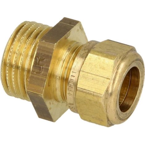 Raccord bicône de serrage en laiton avec filetage mâle diam. 10 mm x 3/8