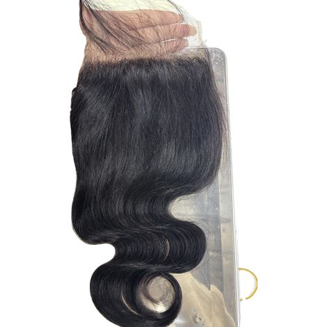 Cierre de encaje, textura ondulada, cabello Remy de alta calidad, encaje 5x5, 14 pulgadas, 150% natural. (1/2)