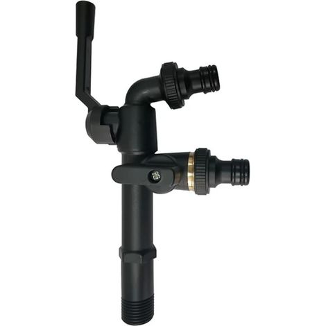 Robinet de jardin allongé en laiton nickelé, raccord rapide 1/2 pouce pour l'arrosage et le lavage en machine. (1/3)