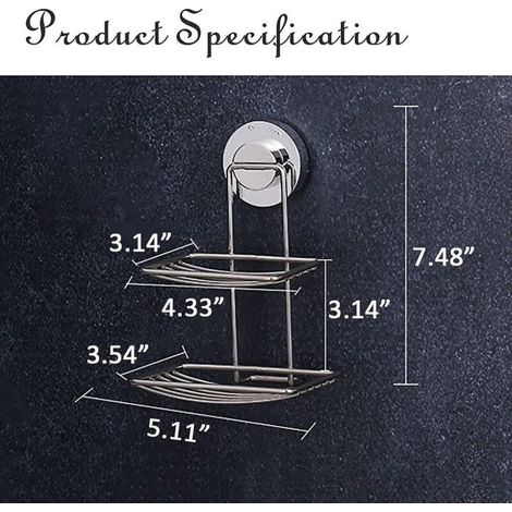 BEBUSINGOTO Porte-savon pour douche avec ventouse, porte-savon de douche, porte-savon en barre en acier inoxydable, porte-savon pour mur de douche, porte-savon pour salle de bain