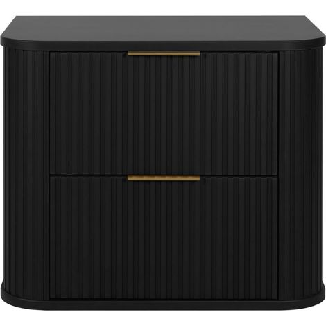 Mobile da bagno, Nero Opaco, maniglia dorata, 41,5 x 60 x 51,7 cm (1/5)