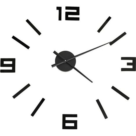 Horloge murale 3D, design moderne, noire, 100 cm XXL (1/5)
