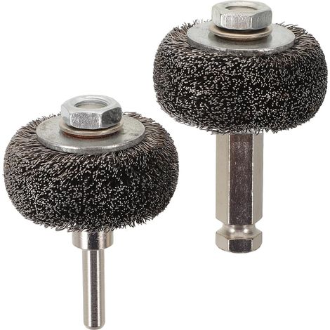 2 Pièces Brosse Métallique Nettoyage Industriel en Acier Inoxydable Roue de Tamponnement Compatible pour Meuleuse Pneumatique pour Pneus des Surfaces Métalliques (1/5)