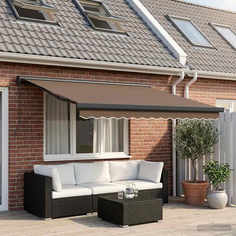 vidaXL Auvent rétractable Taupe 300 x 250 cm Toile et Aluminium (1/5)