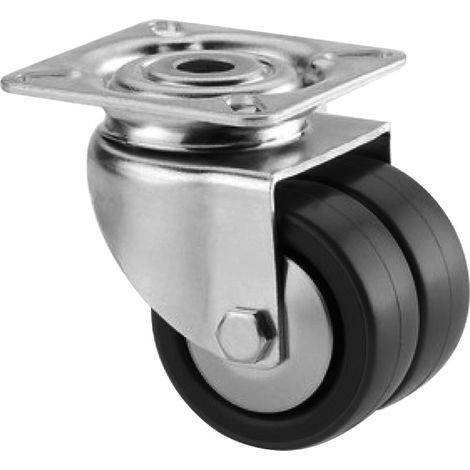 Roulette pivotante ø50 sur platine - TENTE (1/2)