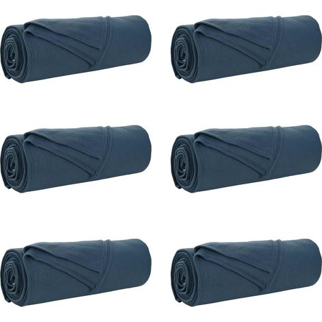 Couvertures à jeter 6 pcs Bleu marine 210 x 140 cm Toison