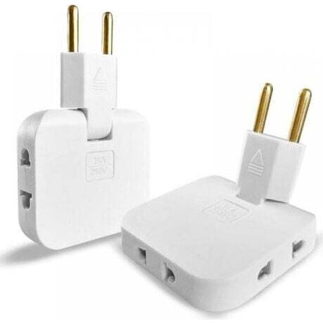 2x Multiprise Plate Derriere Meuble avec 3 Prises Prise Plate avec Connexion Pivotante 180º Multiprise Murale avec Adaptateur EU-US Prise Multiple 16A/250V Multiprise Extra Plate Multipri (1/4)
