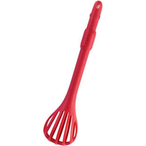 Batteur Fouet - Mélangeur À Nouilles Fines Trois En Un - Pince Cuisine Pour Œufs Et Pâtes - Rouge 1 Pièce