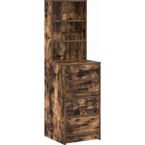 Buffet,Bahut,Haut Armoire Chêne fumé 40 x 41 x 135 cm Bois d'ingénierie CFW48001