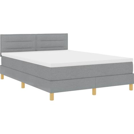 Maison Exclusive - Letto a Sorgente LED Grigio chiaro 160 x 200 cm Tessuto
