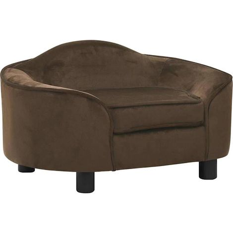 Dog Sofa Brown Plush, solid pine wood, foam 67 x 47 x 36 cm vidaXL (1/5)